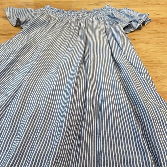 Cooperative Urban Outfitters off the shoulder blue and white stripe dress - Picture 3 of 3